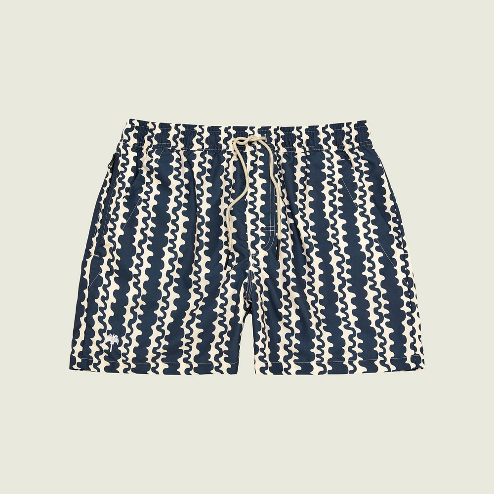 Blue Scribble Swim Shorts - Navy