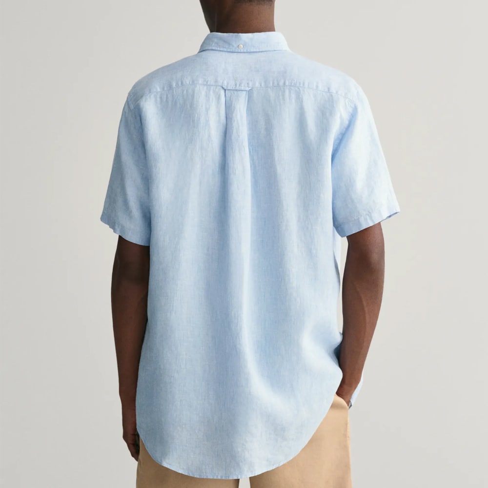 Linen Short Sleeve Shirt - Capri Blue