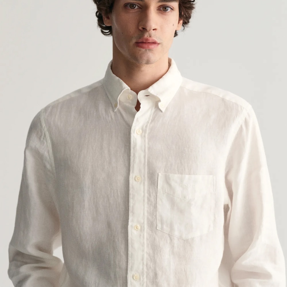 Regular Linen Shirt - White