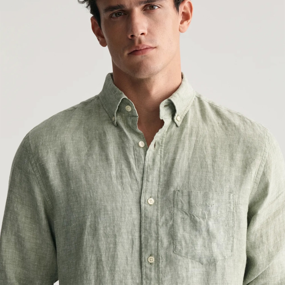 Regular Linen Shirt - Kalamata Green