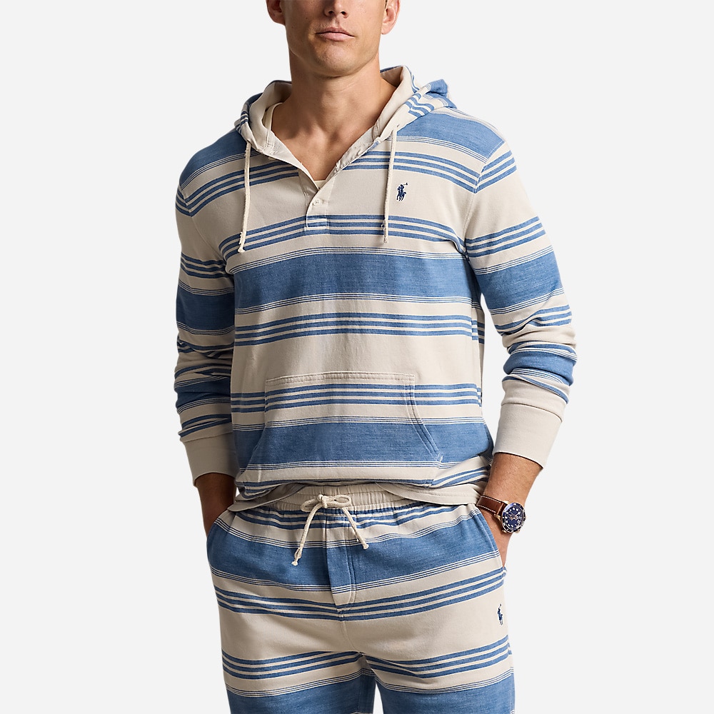 Striped Spa Terry Hoodie - Patina Stripe