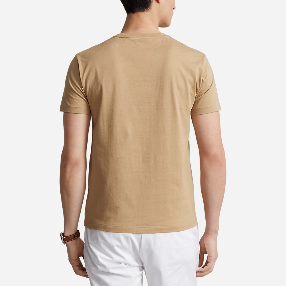 Custom Slim Fit Jersey Crewneck T-Shirt - Cafe Tan