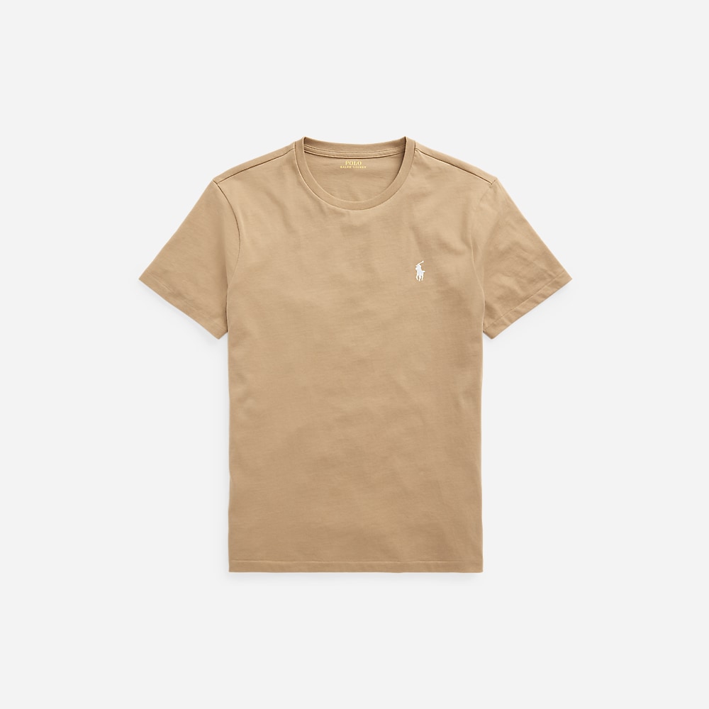 Custom Slim Fit Jersey Crewneck T-Shirt - Cafe Tan