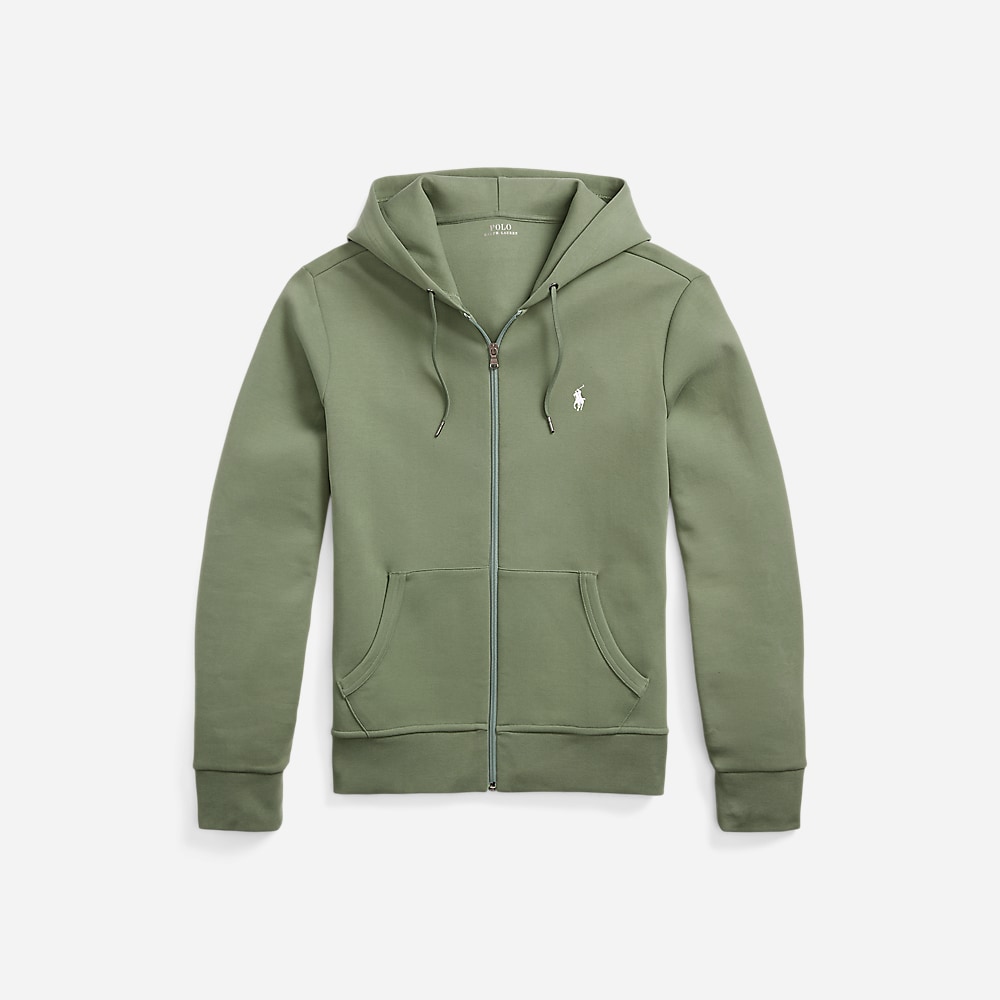 Double-Knit Full Zip Hoodie - Cargo Green