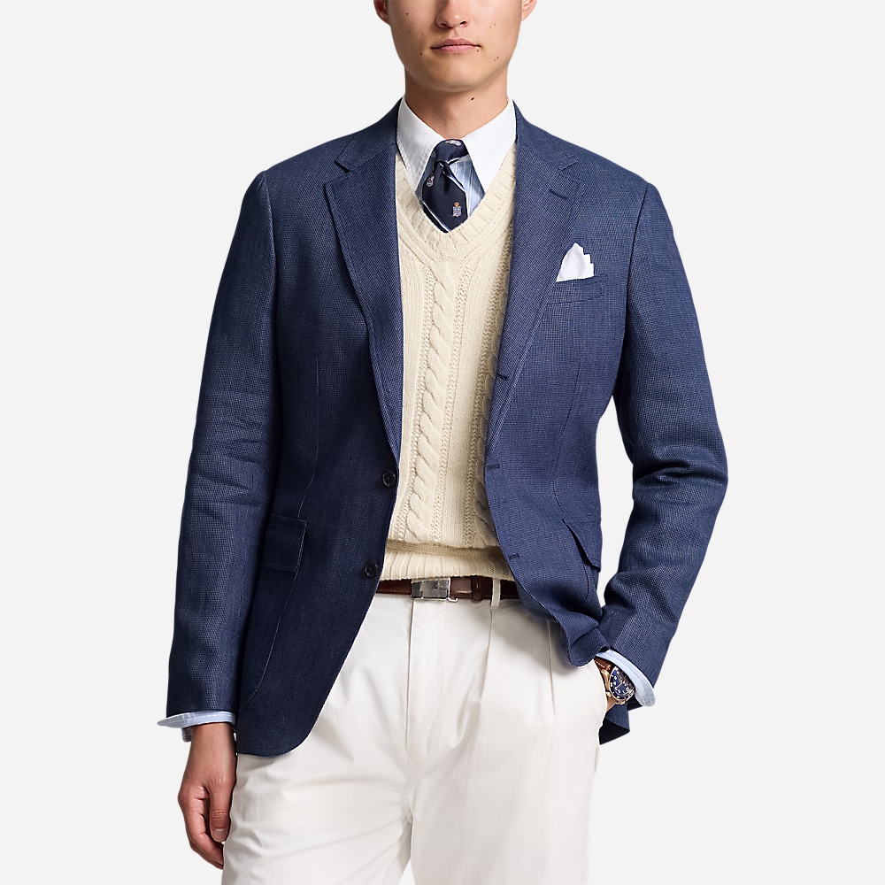 Polo Soft Modern Tick-Weave Suit Jacket - Navy/Blue