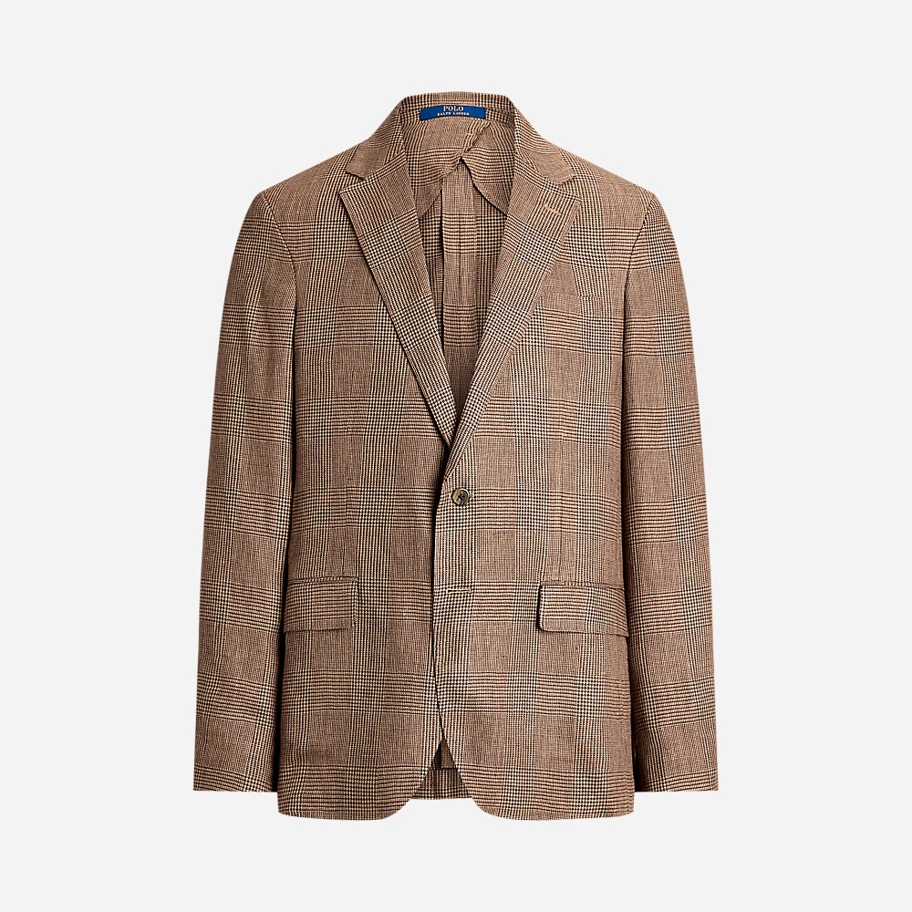 Polo Soft Modern Glen Plaid Suit Jacket - Tan/Brown