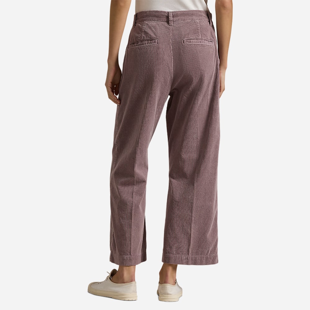 Corduroy Wide-Leg Cropped Pant - Lavender