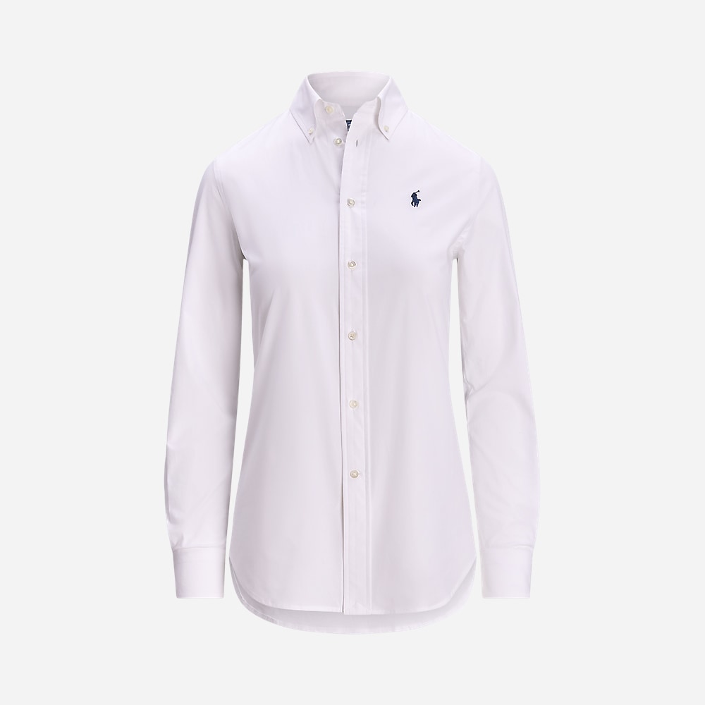 Stretch Slim Fit Cotton Shirt - White