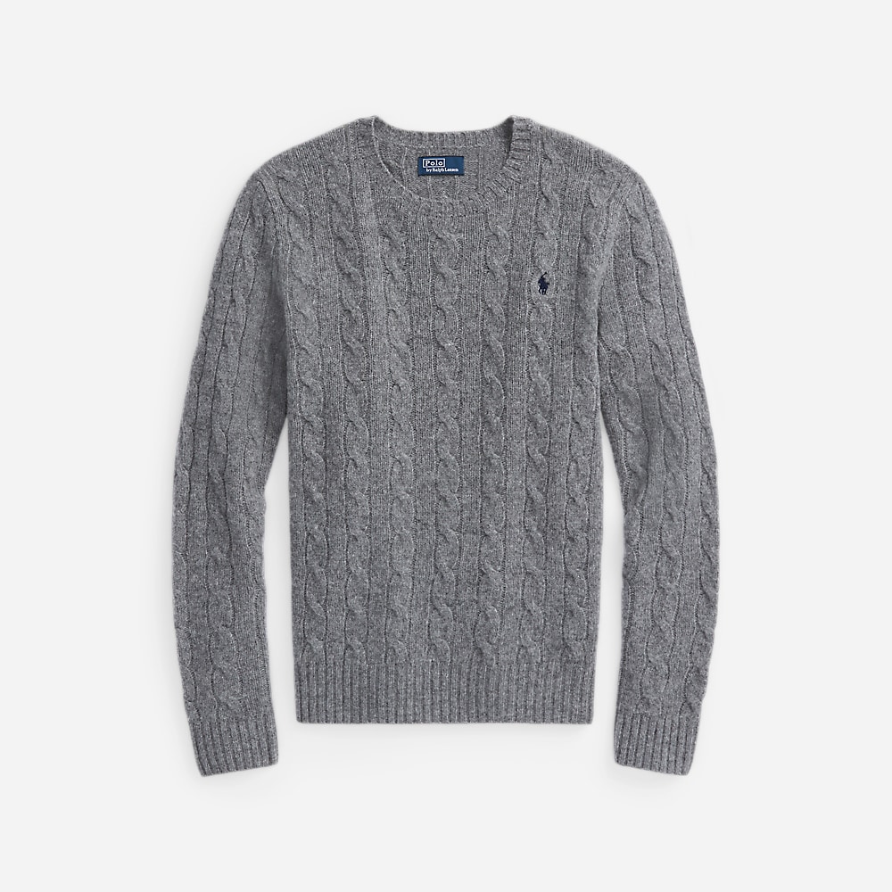 Cable-Knit Wool-Cashmere Sweater - Battalion Grey Heather