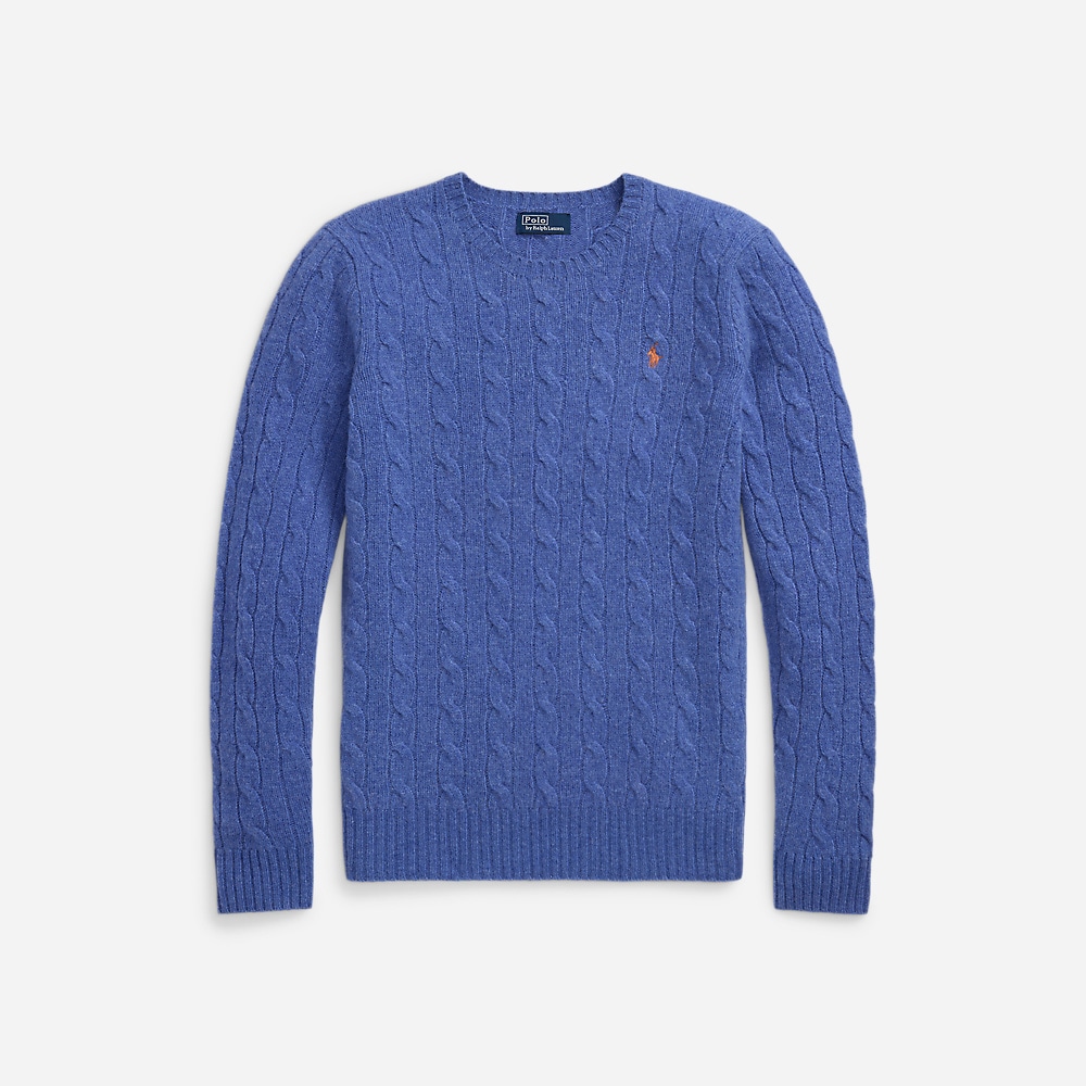 Cable-Knit Wool-Cashmere Sweater - Dockside Blue Heather