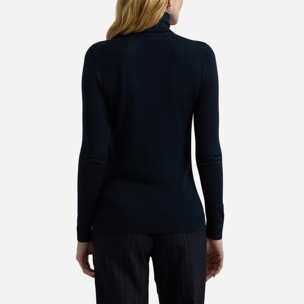 Silk-Blend Turtleneck Sweater - Lauren Navy