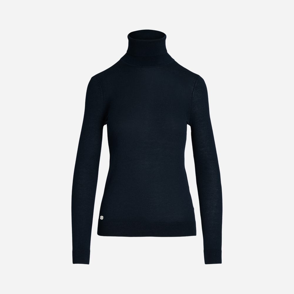 Silk-Blend Turtleneck Sweater - Lauren Navy