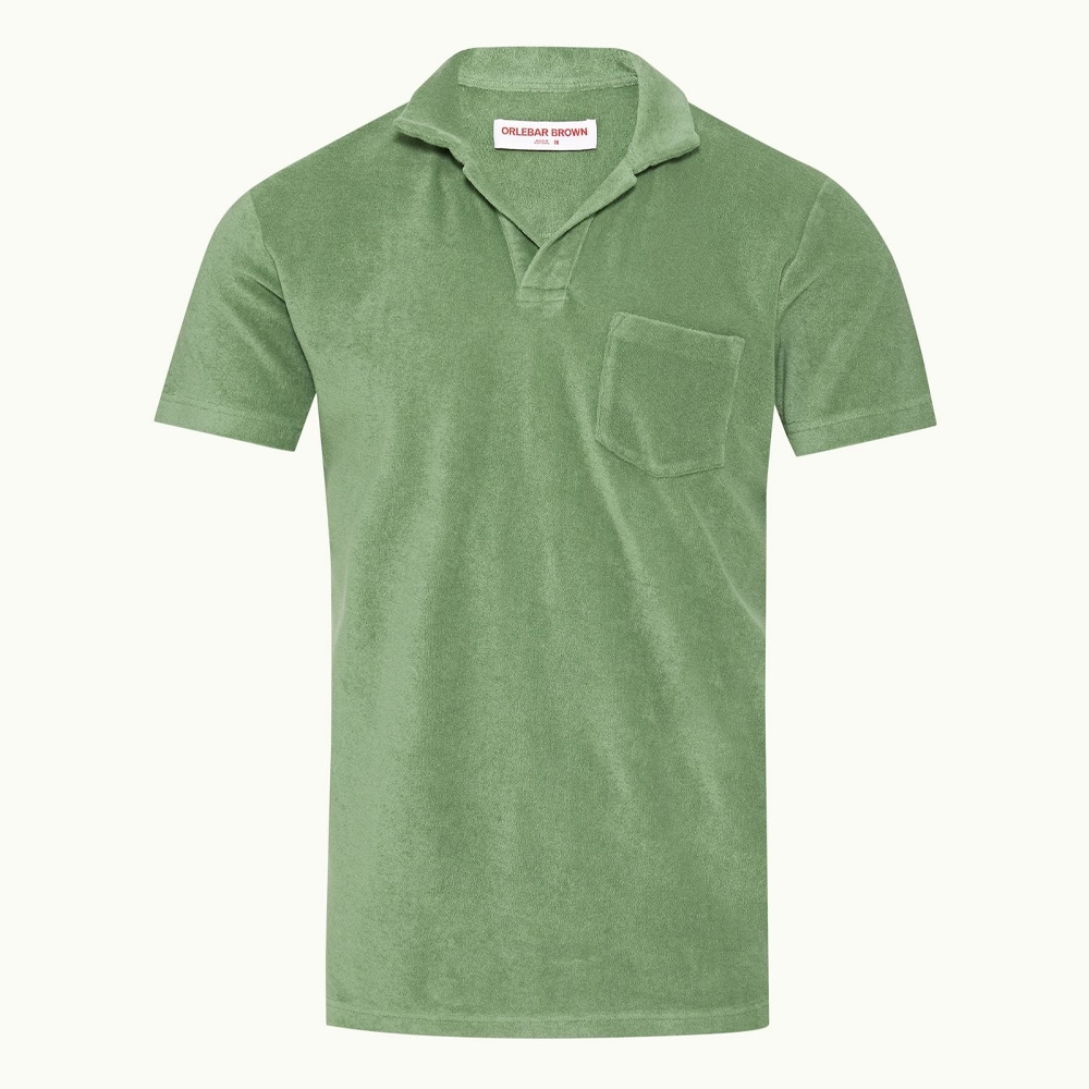 Terry Towelling Polo Shirt - Fresh Lawn