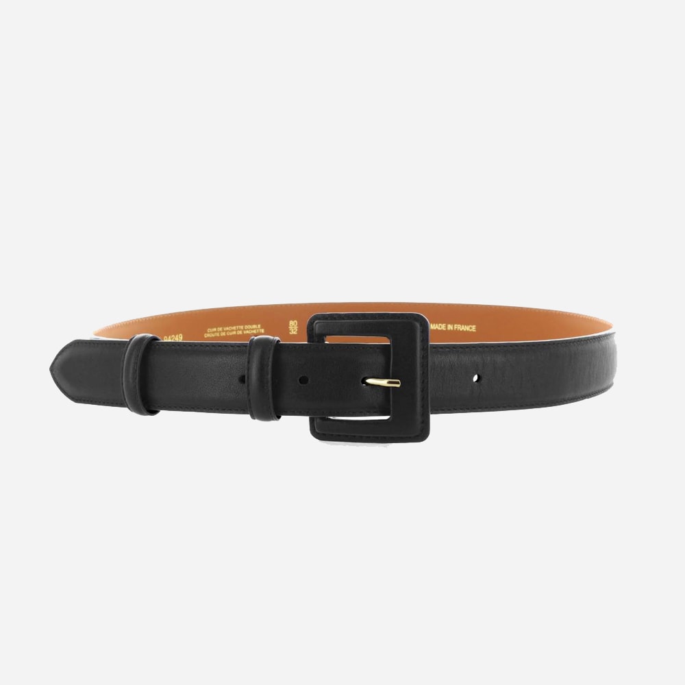 Smooth Leather Belt - Black