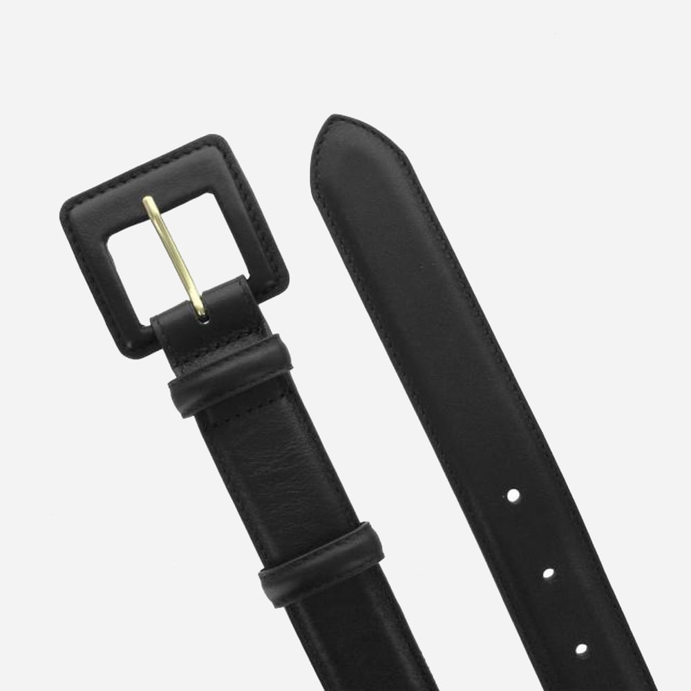 Smooth Leather Belt - Black