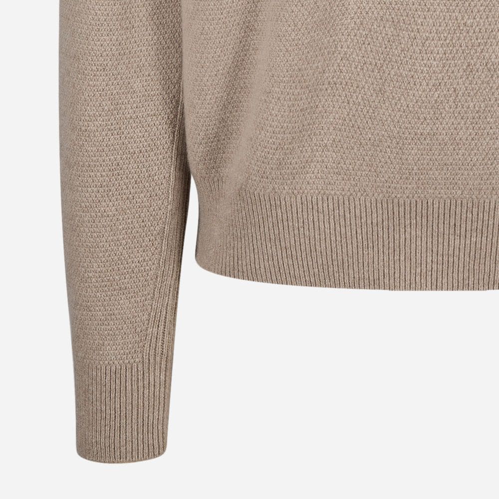 Knitwear Polo - Light Beige Solid