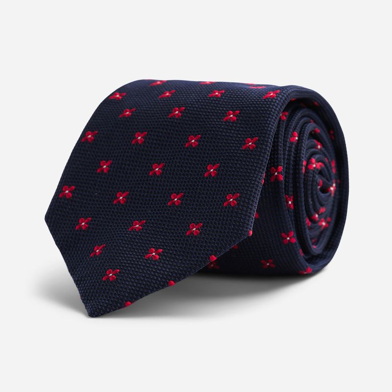 Tie Silk - Navy-Blue Fancy