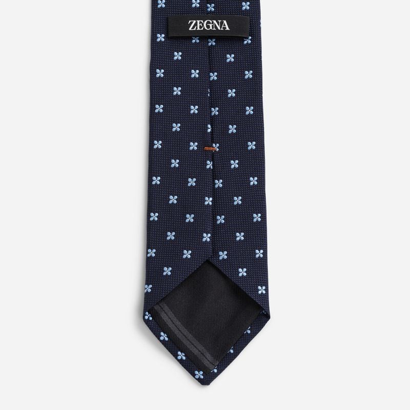 Tie Silk - Navy-Red Fancy