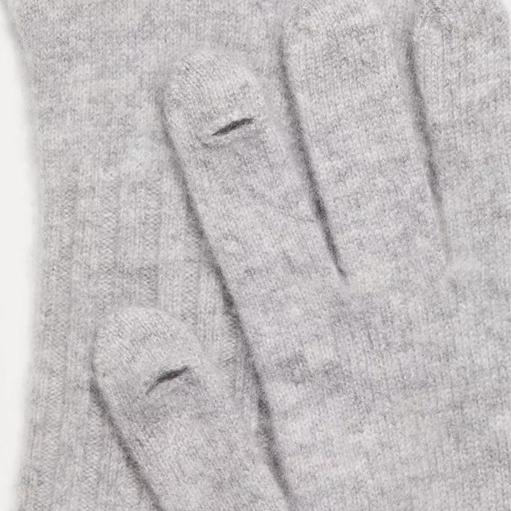 Plush Cashmere Gloves - Grey