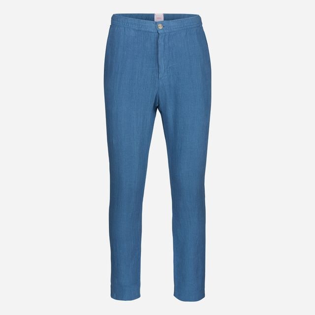 Amalfi Slim Linen Pant - Slate Blue