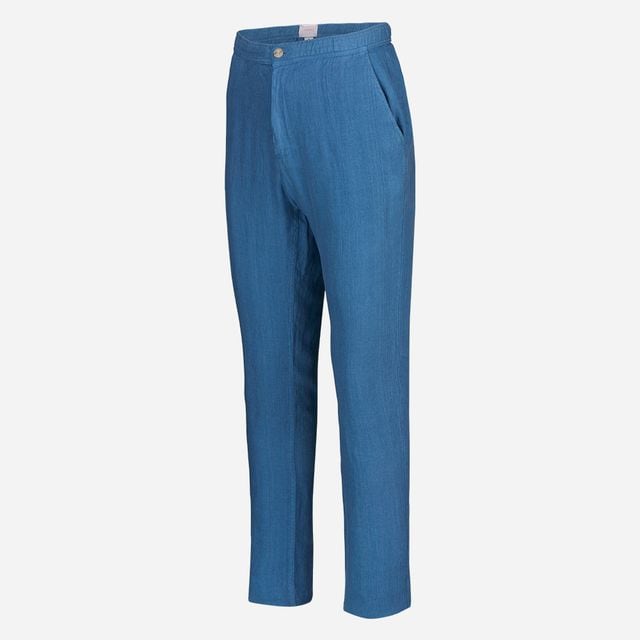 Amalfi Slim Linen Pant - Slate Blue
