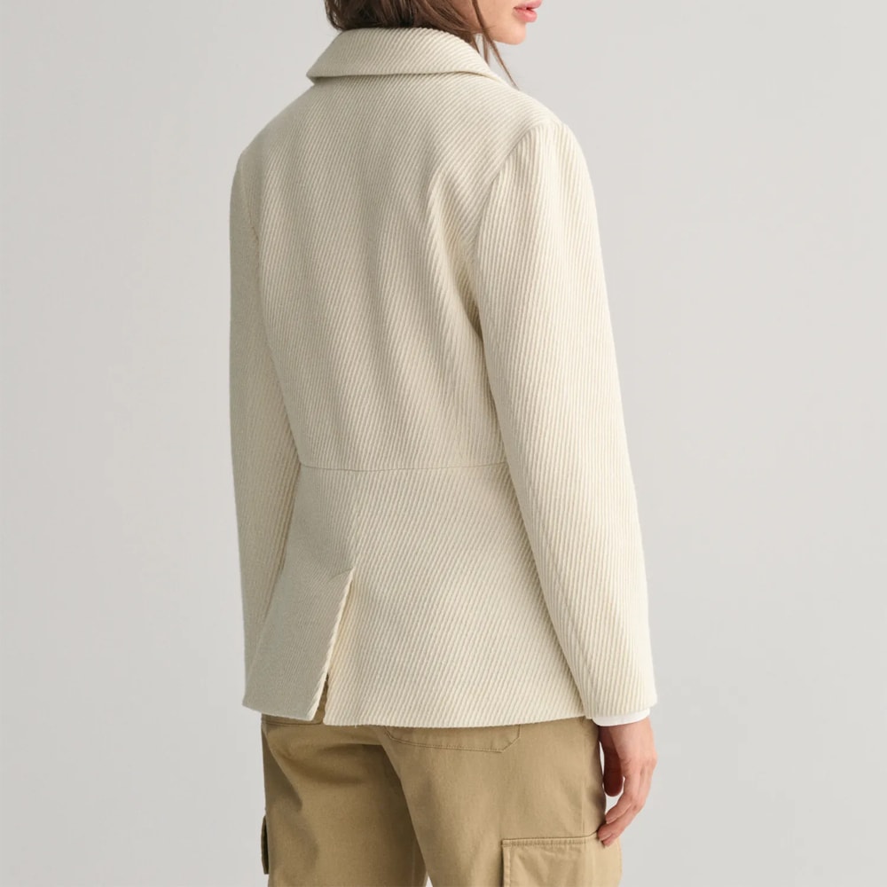 Slim Texture Blazer Jacket - Offwhite