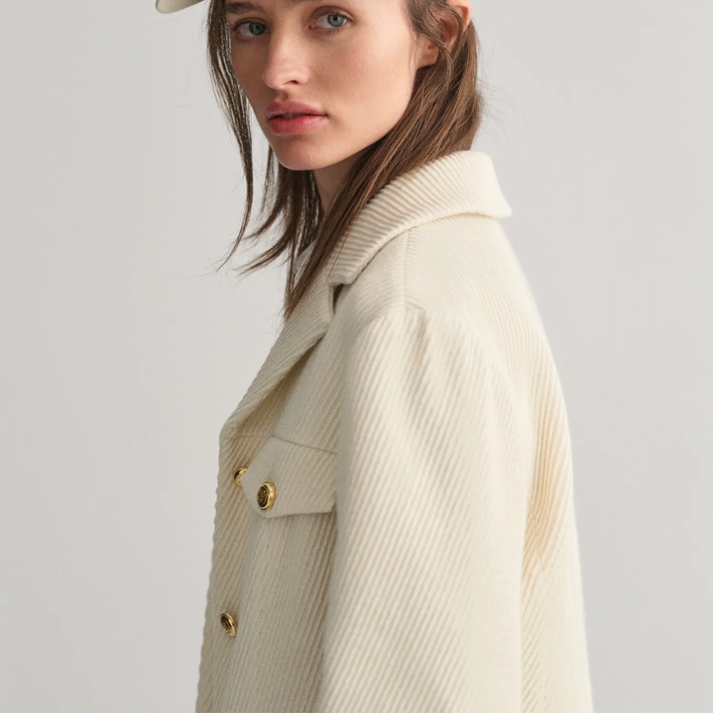 Slim Texture Blazer Jacket - Offwhite