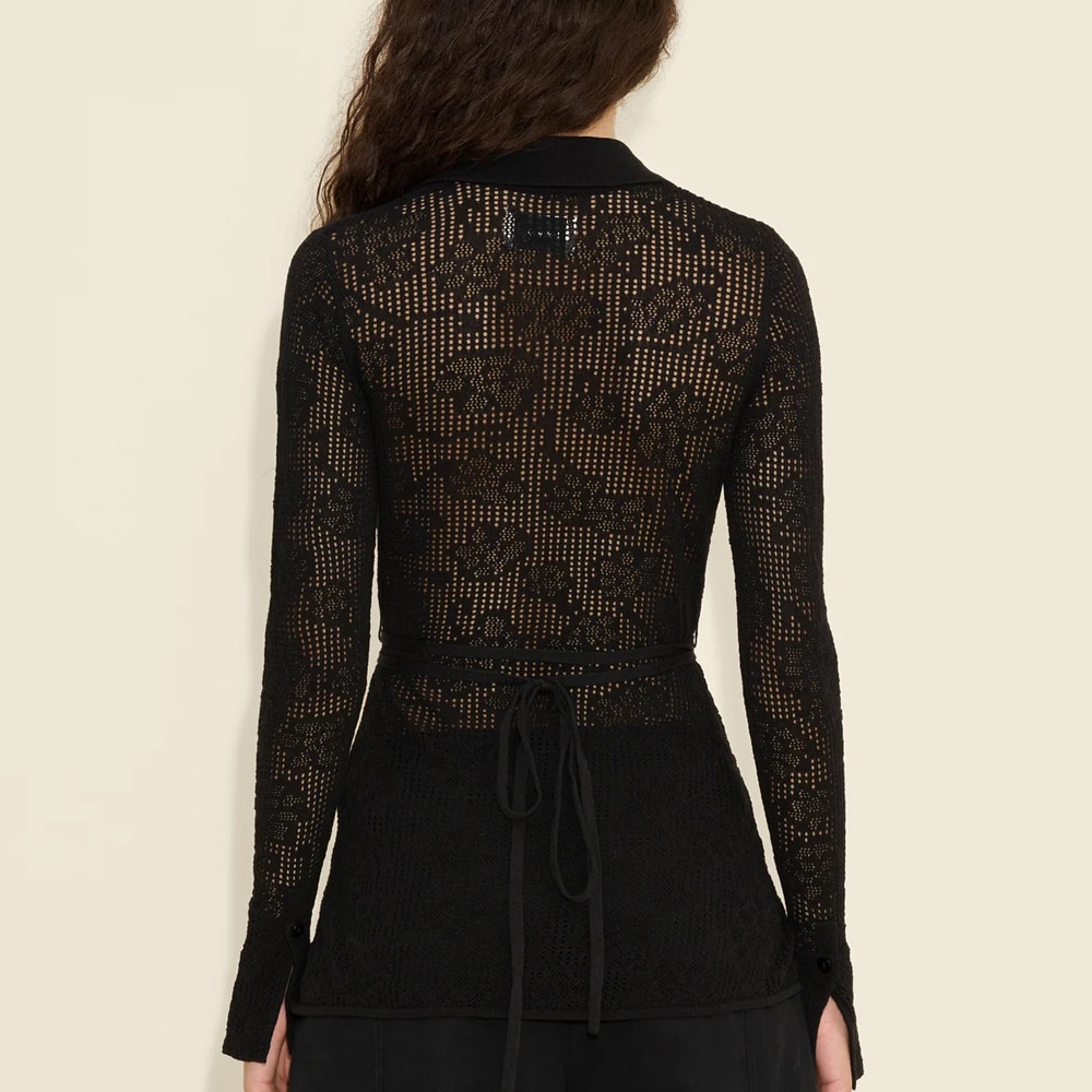 Lace Knit Shirt - Black