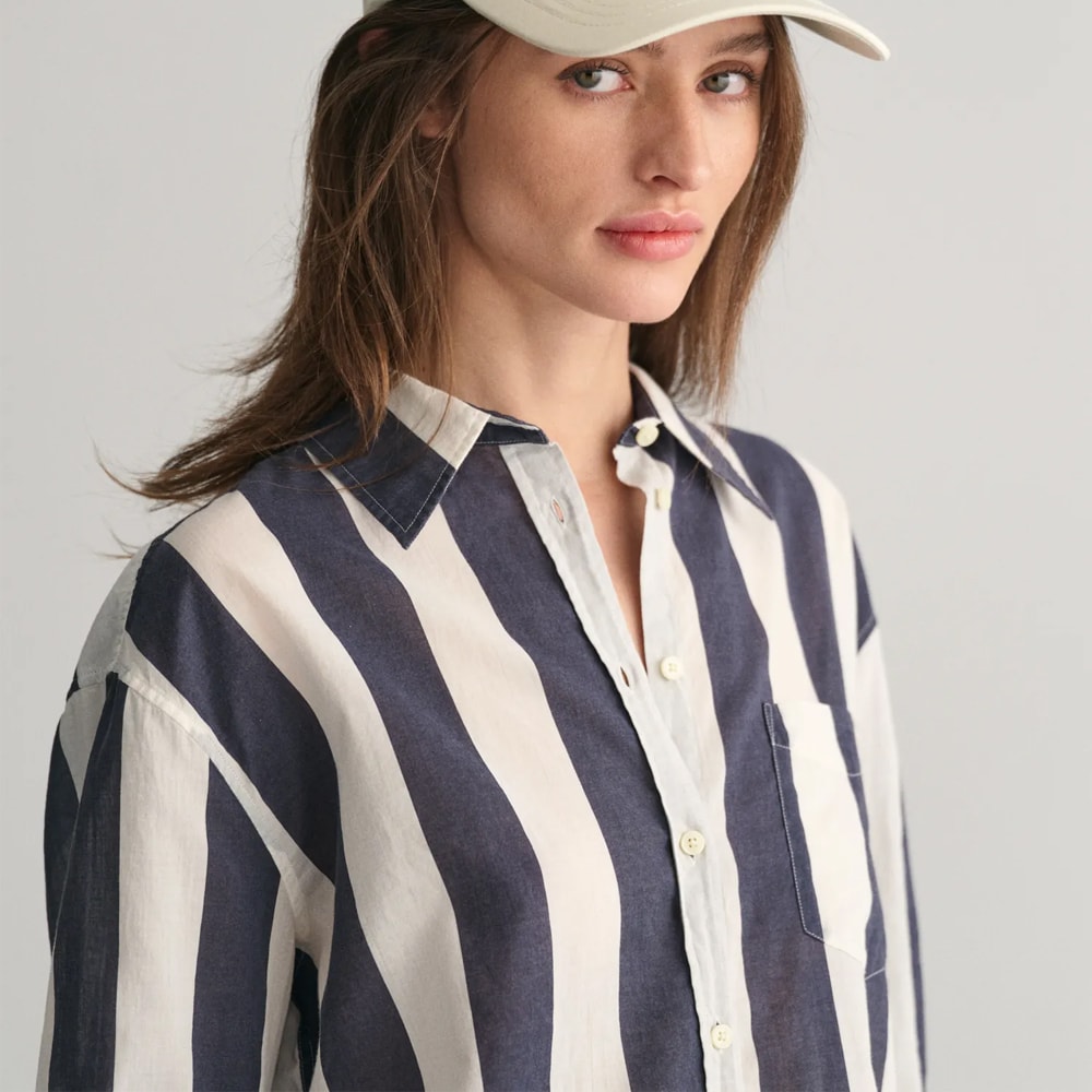 Parasol Striped Shirt - Navy Stripe