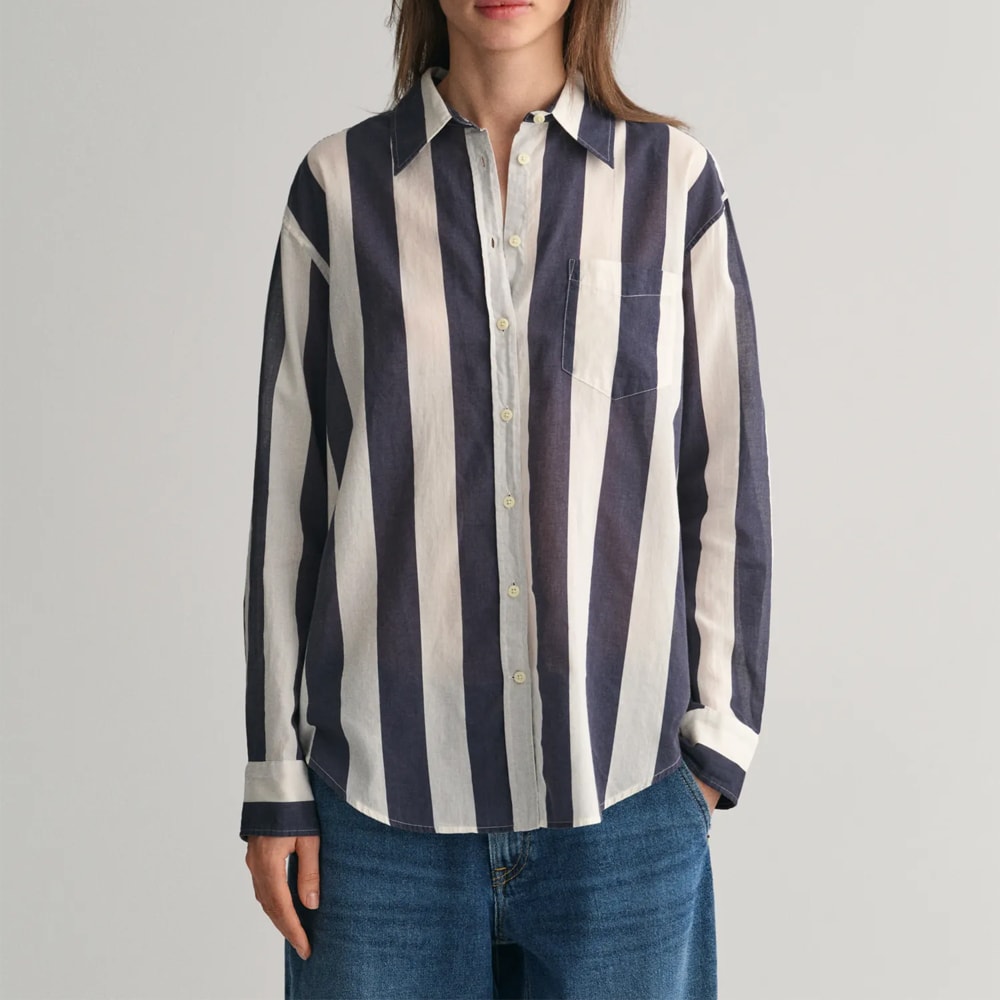 Parasol Striped Shirt - Navy Stripe