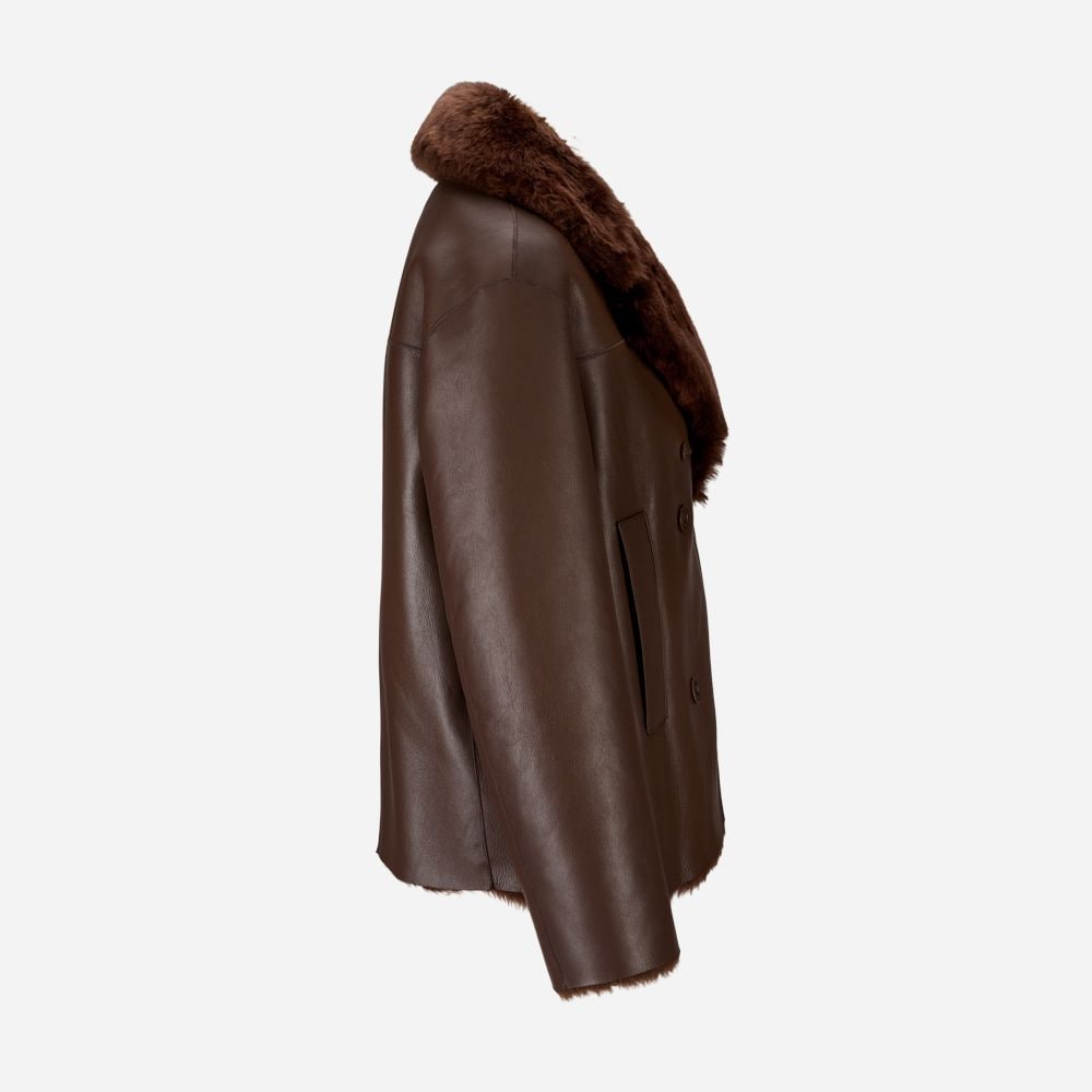 Shearling Calla Coat - Arabica