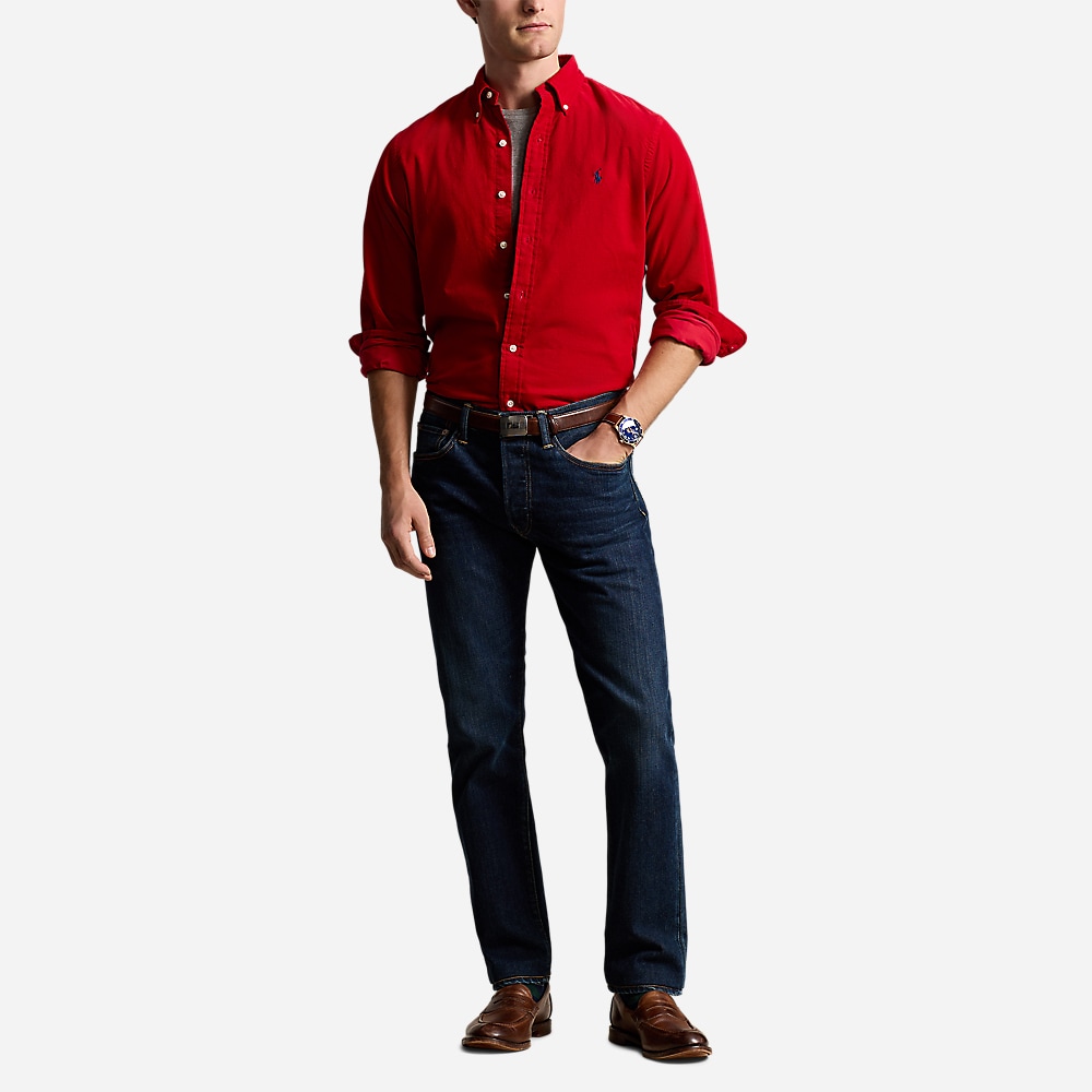 Custom Fit Corduroy Shirt - Martin Red