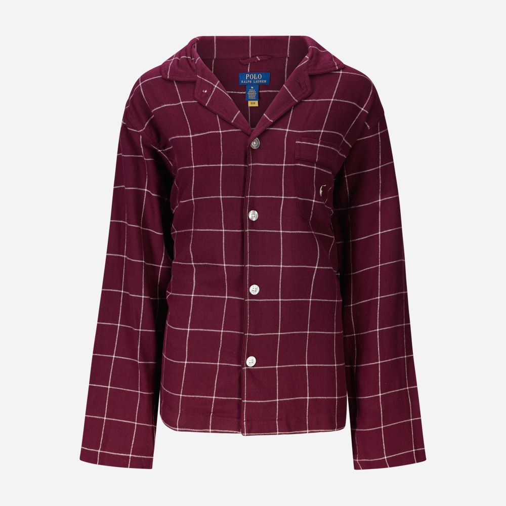 Plaid Flannel Pyjama Set - Damson Red Windowpane