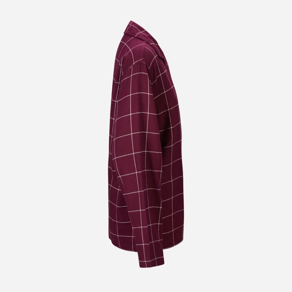 Plaid Flannel Pyjama Set - Damson Red Windowpane