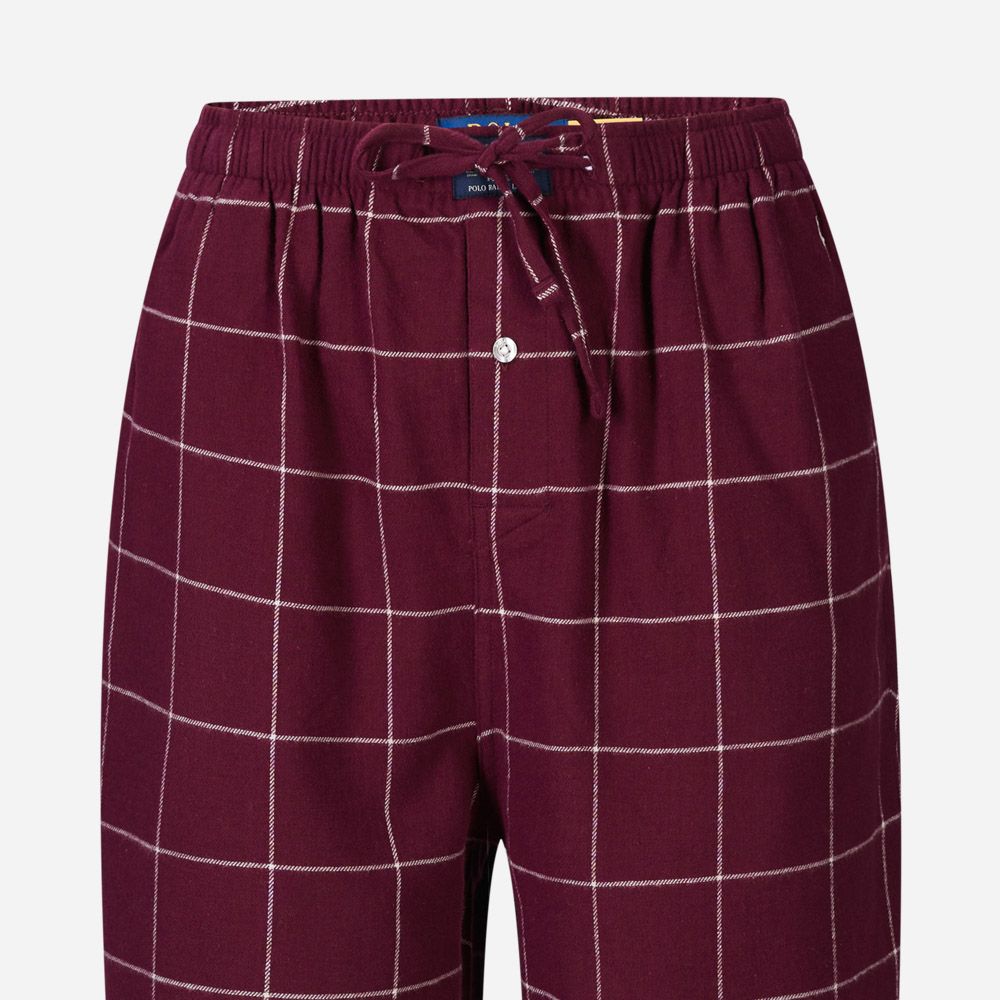 Plaid Flannel Pyjama Set - Damson Red Windowpane