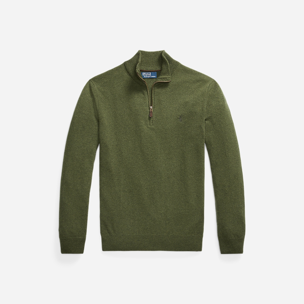 Wool Quarter-Zip Sweater - Classic Olive Heather