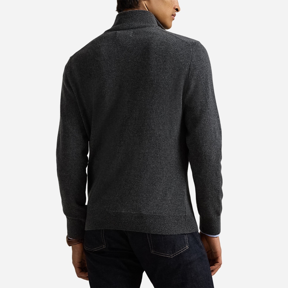 Wool Quarter-Zip Sweater - Dark Charcoal Heather