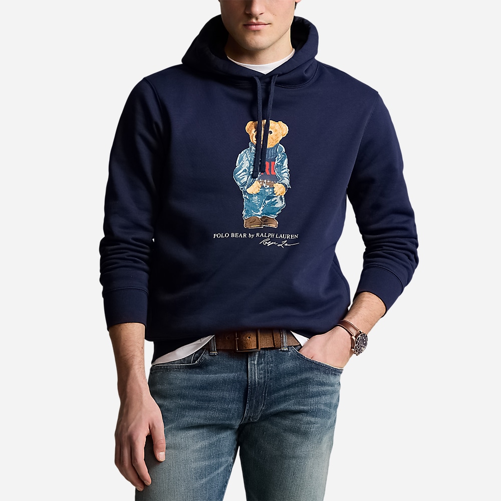 Polo Bear Fleece Hoodie - Cruise Navy Denim Bear