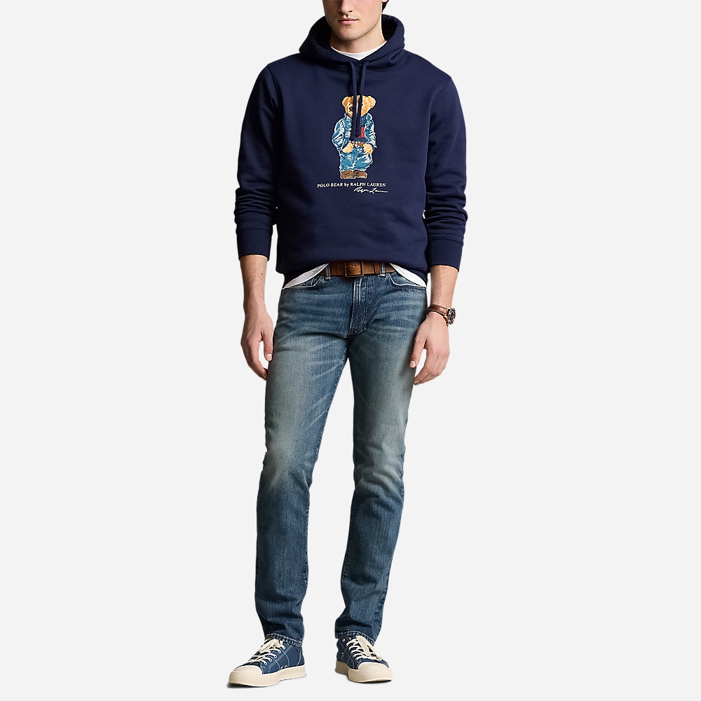 Polo Bear Fleece Hoodie - Cruise Navy Denim Bear