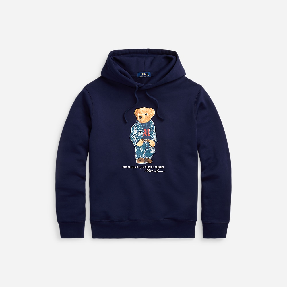 Polo Bear Fleece Hoodie - Cruise Navy Denim Bear