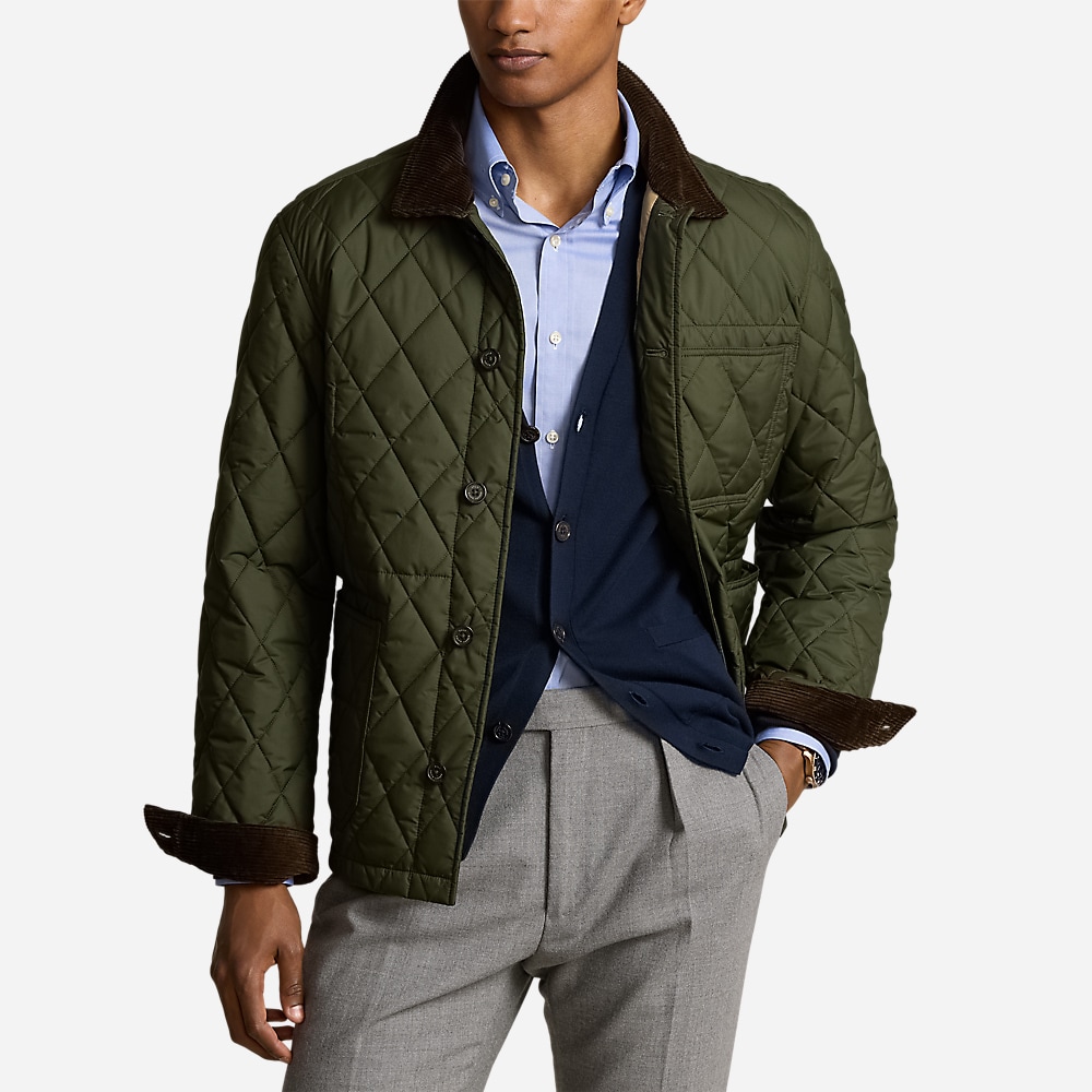 The Beaton Quilted Utility Jacket - Company Olive