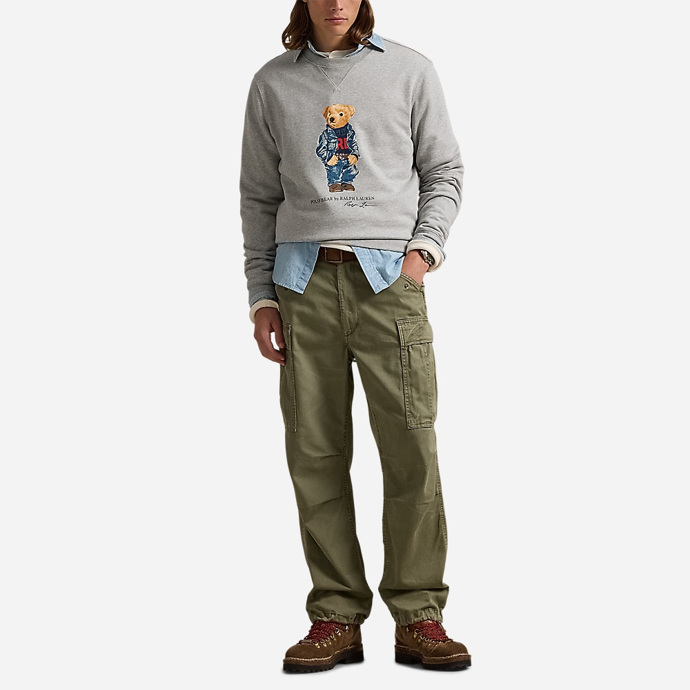 Polo Bear Fleece Sweatshirt - Andover Heathr Denim Bear