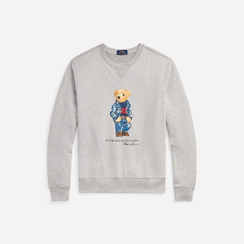 Polo Bear Fleece Sweatshirt - Andover Heathr Denim Bear