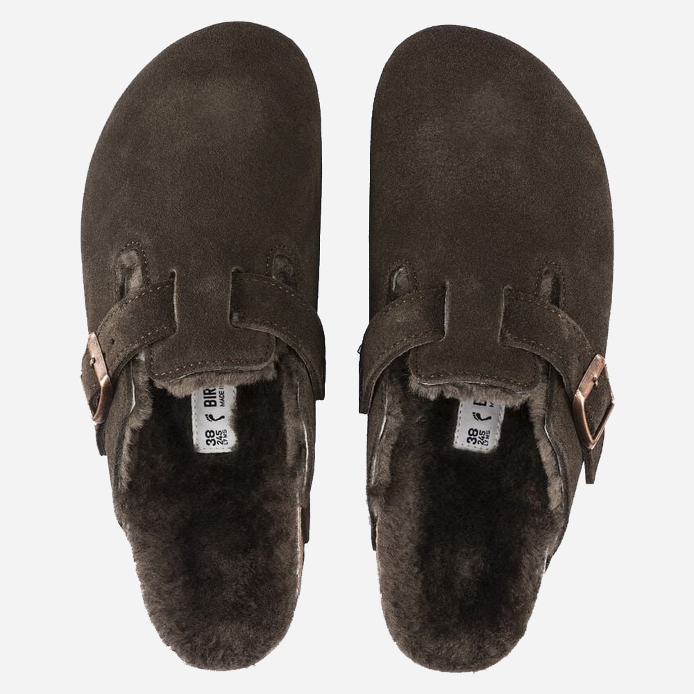 Boston Shearling Suede Leather/Fur - Mocha