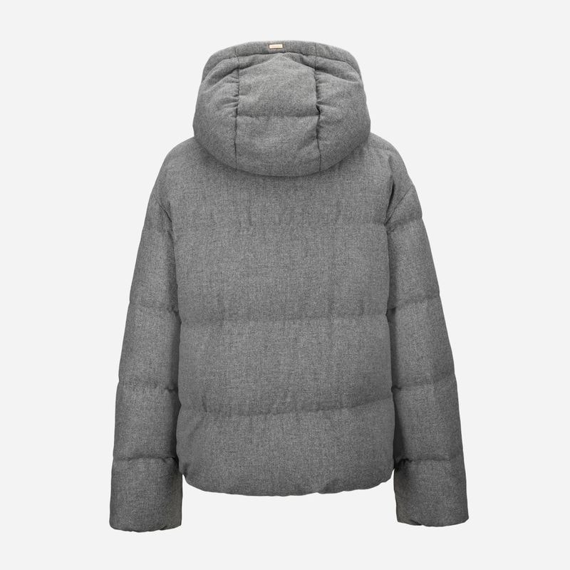 Cashmere Blend Hooded Jacket - Ligth Gray