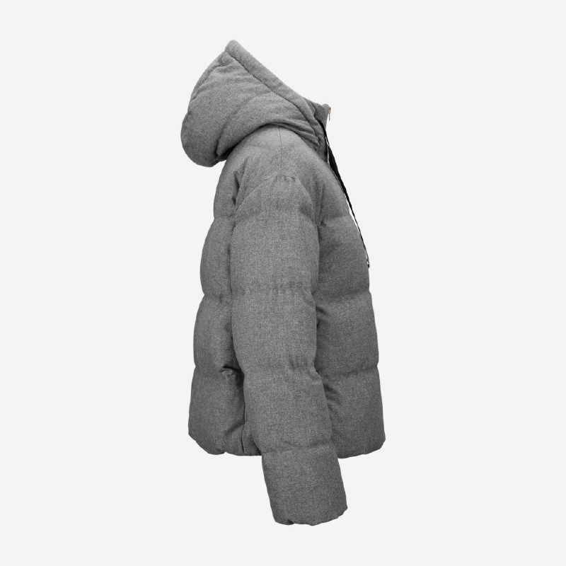 Cashmere Blend Hooded Jacket - Ligth Gray