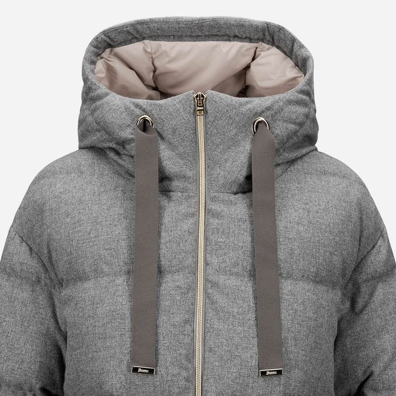 Cashmere Blend Hooded Jacket - Ligth Gray