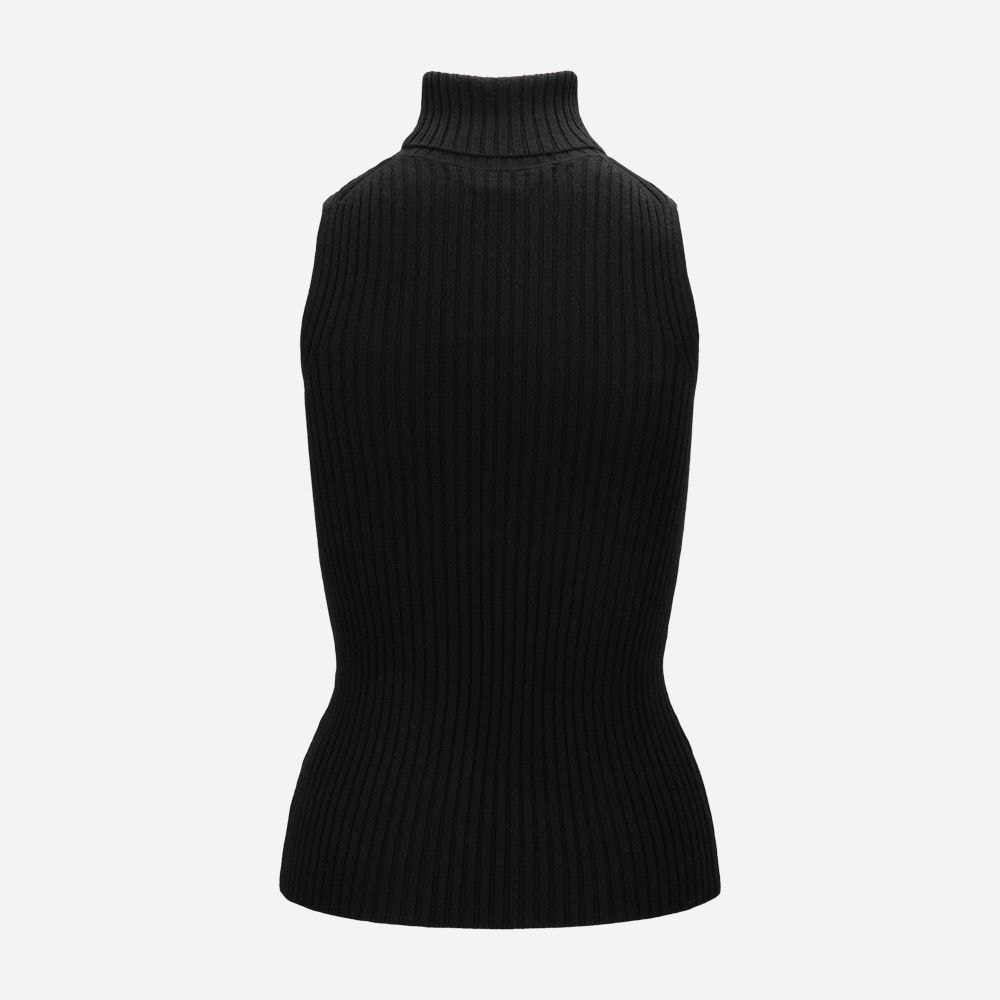 Rib Rollneck Cashmere Blend - Black