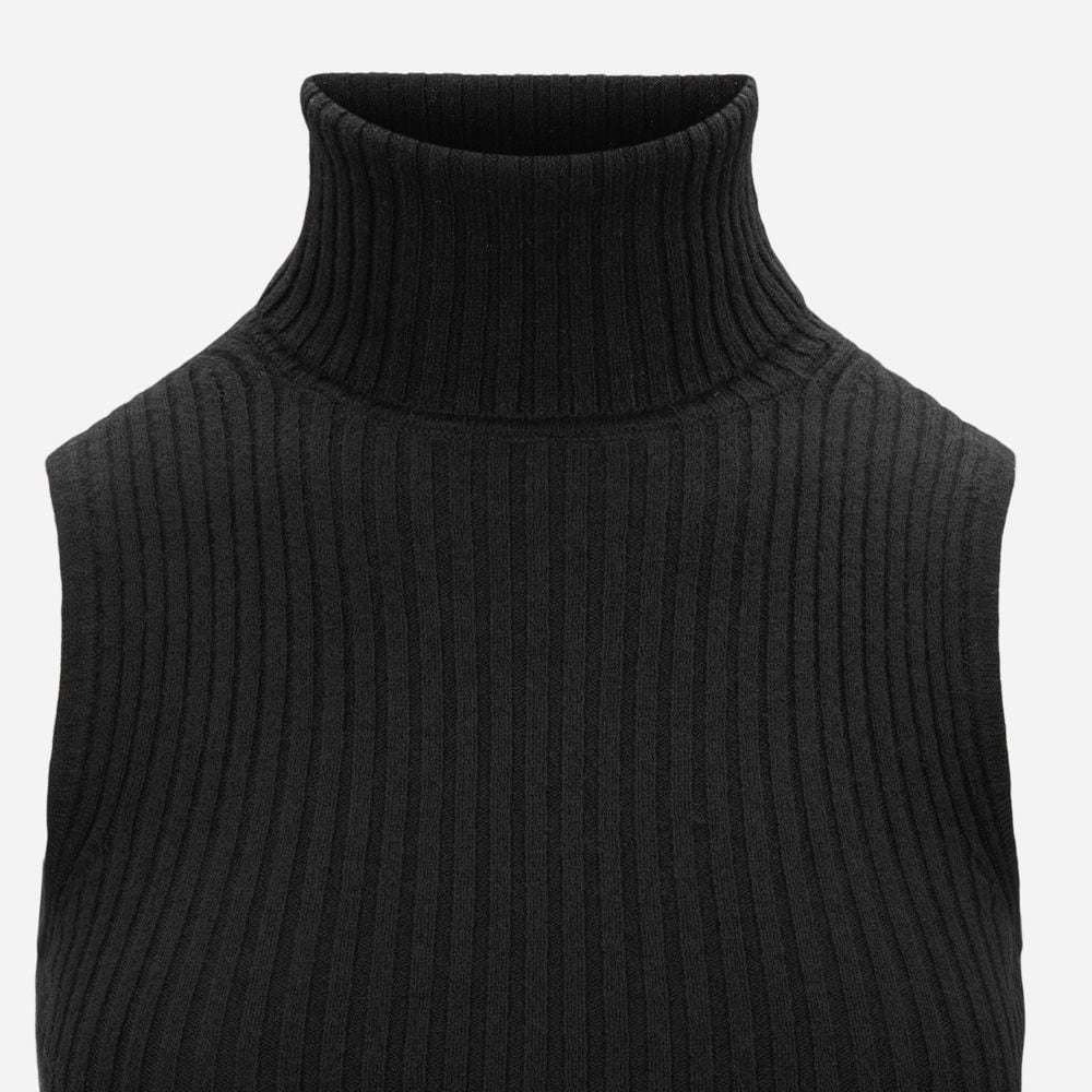 Rib Rollneck Cashmere Blend - Black