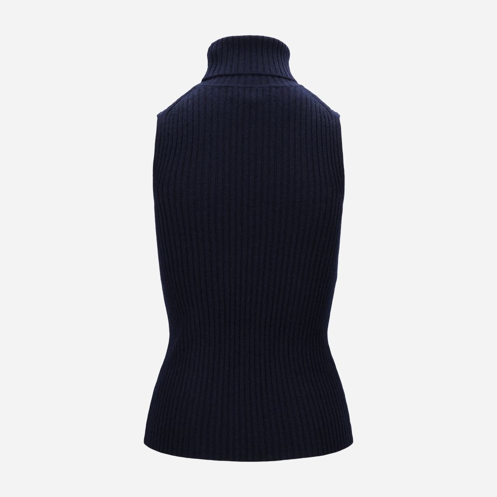 Rib Rollneck Cashmere Blend - Navy